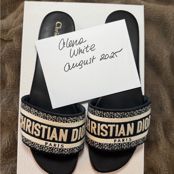 Dior Black and Cream Sandals - Picture 1 of 6
